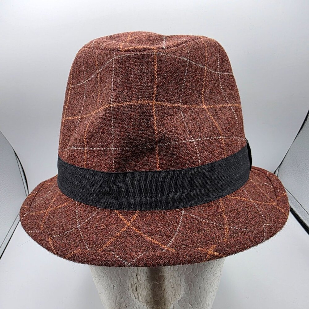 San Diego Hat Company Mens One Size Brown Plaid Fedora Hat Casual Formal Party